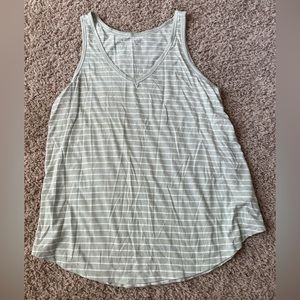 Green and white striped tank top